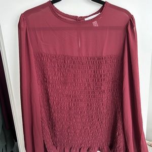 Addition Elle Burgundy Blouse 2x